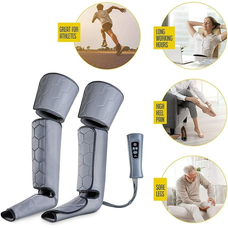 Leg Massager for Circulation - Calf, Foot, Thigh Massager - 6 Modes, 4 Intensities - Pain Relief &amp; Relaxation