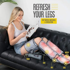 Leg Massager for Circulation - Calf, Foot, Thigh Massager - 6 Modes, 4 Intensities - Pain Relief &amp; Relaxation