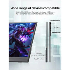 ZSUS 15.6-Inch Portable Monitor: 1080P HDR, 16:9, Low Blue Light for Xbox, PS4/5, Switch, Cell Phone, PC, Laptop Extension