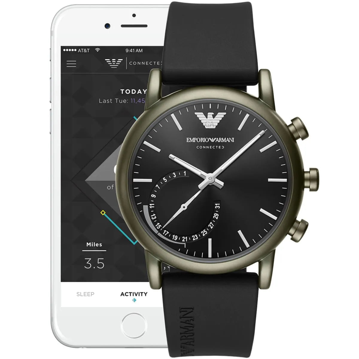 Emporio Armani ART3016 Analog Display Black Smart Watch Men's Watch