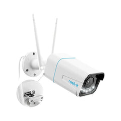 Reolink rlc 511wa 5mp wired and wifi camera with colour night vision two way audio 5× optial zoom box pack with complete accessories