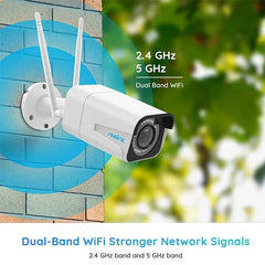 Relink rlc 511w wired and wifi outdoor camera with ir night vision 4× optical zoom box pack with complete accessories