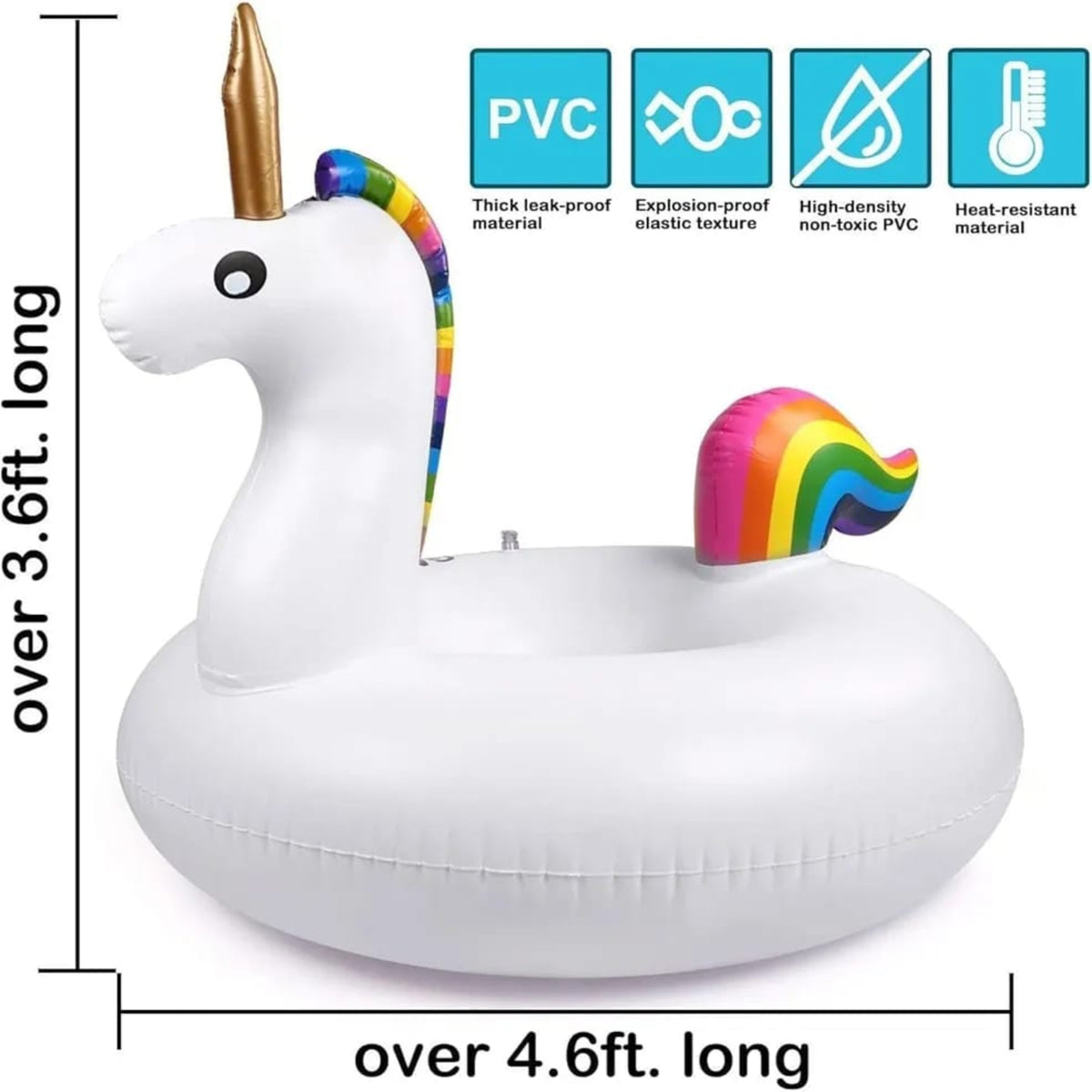 Giant Unicorn Pool Float, Inflatable Unicorn Pool Float Swimming Ring for Adults Summer Beach Pool Inflatable Floats Party (175cm*120cm)