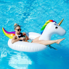 Giant Unicorn Pool Float, Inflatable Unicorn Pool Float Swimming Ring for Adults Summer Beach Pool Inflatable Floats Party (175cm*120cm)