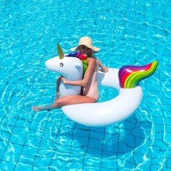 Giant Unicorn Pool Float, Inflatable Unicorn Pool Float Swimming Ring for Adults Summer Beach Pool Inflatable Floats Party (175cm*120cm)